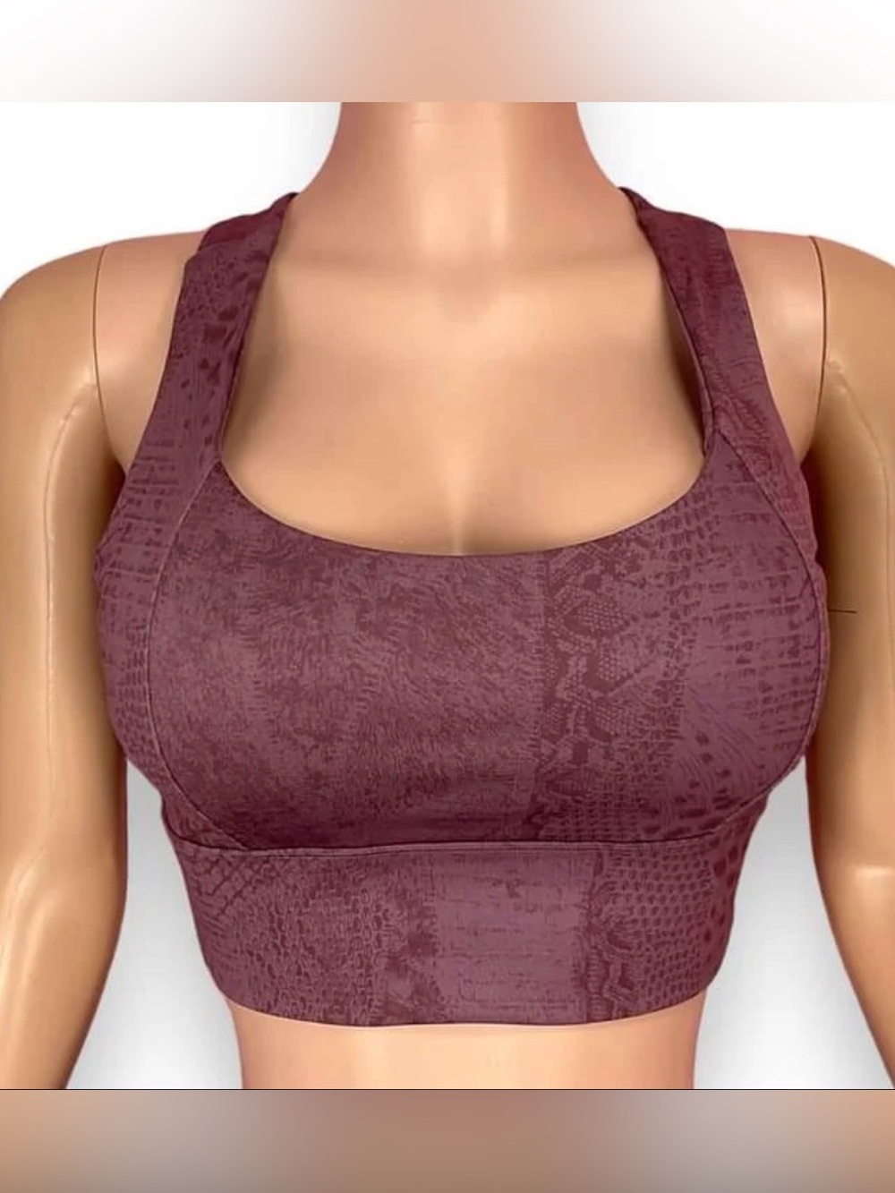 Plum Textured Medium-Impact Sports Bra - Supportive Fit